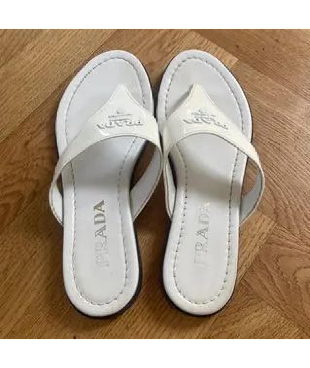PRADA Бирюзовые сандалии из лакированной кожи, фото 4