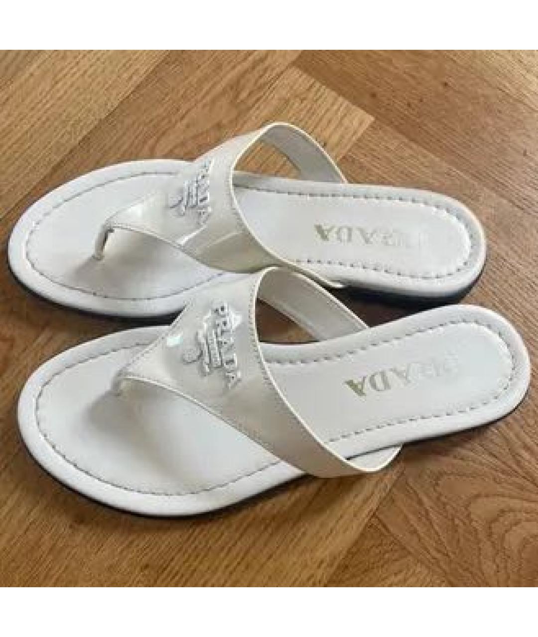 PRADA Бирюзовые сандалии из лакированной кожи, фото 3