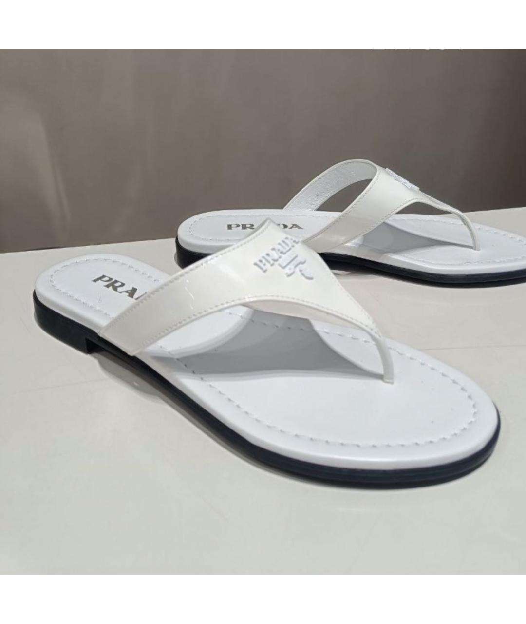 PRADA Бирюзовые сандалии из лакированной кожи, фото 5