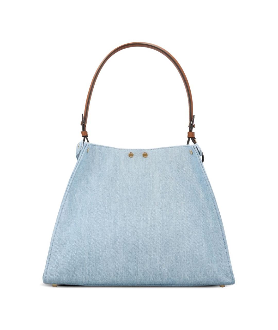 FENDI Голубая тканевая сумка тоут, фото 2