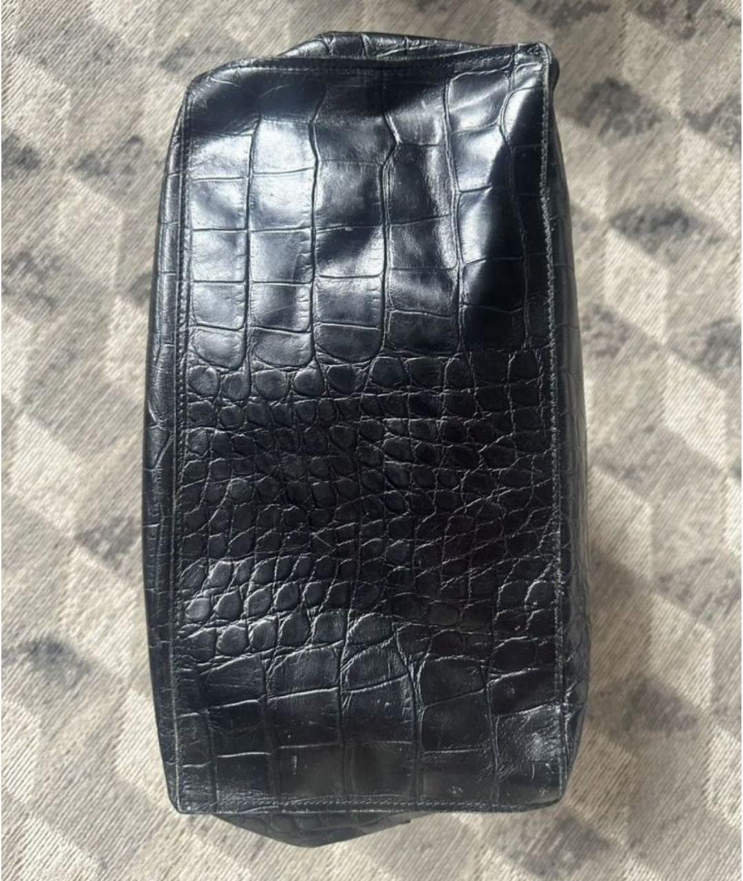 FURLA Черная кожаная сумка тоут, фото 6