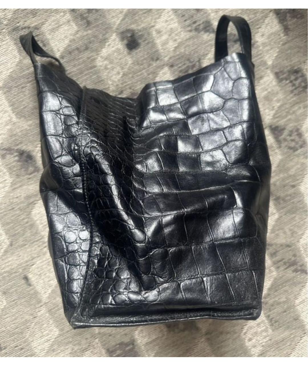 FURLA Черная кожаная сумка тоут, фото 2