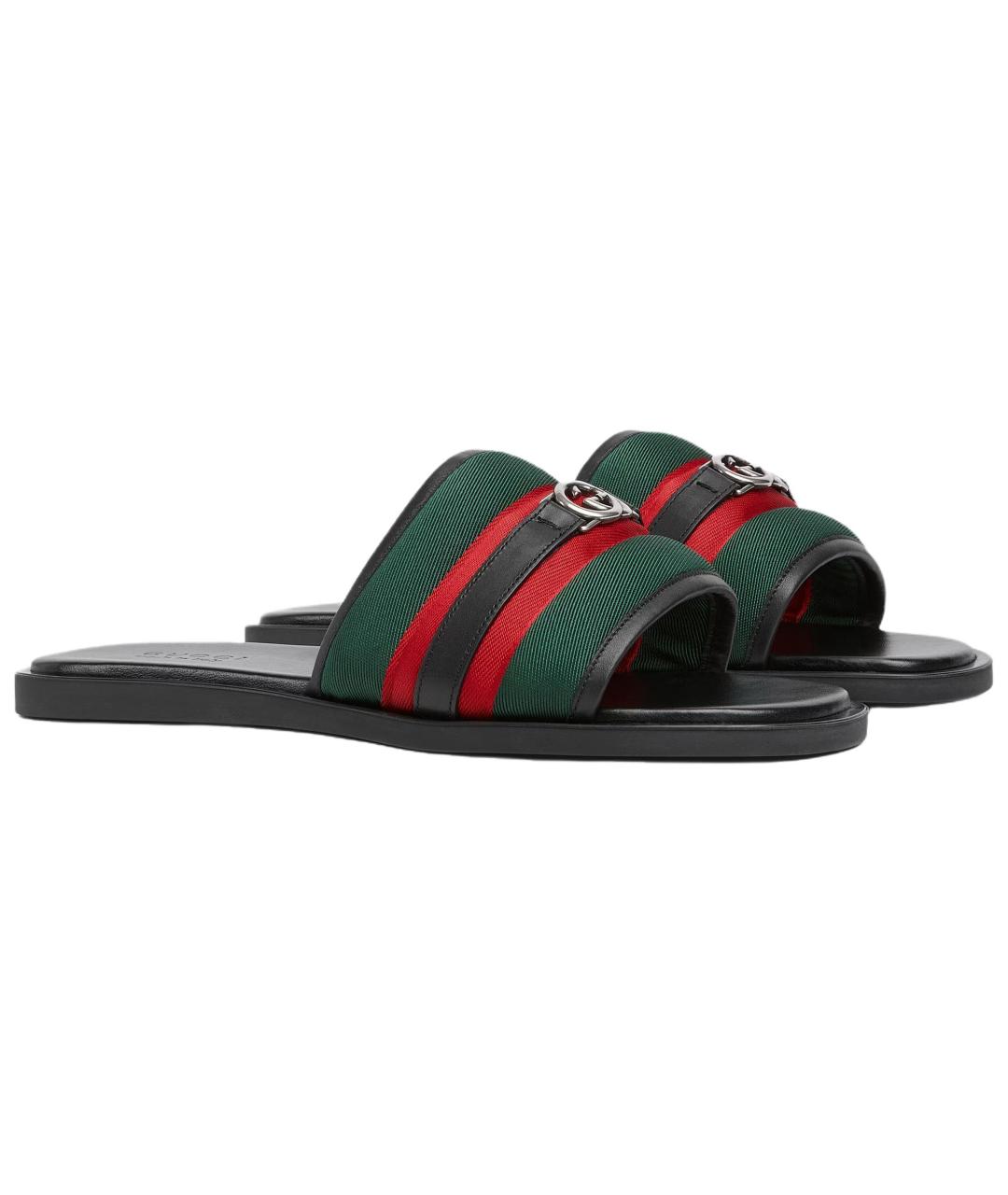 GUCCI Зеленые шлепанцы, фото 3