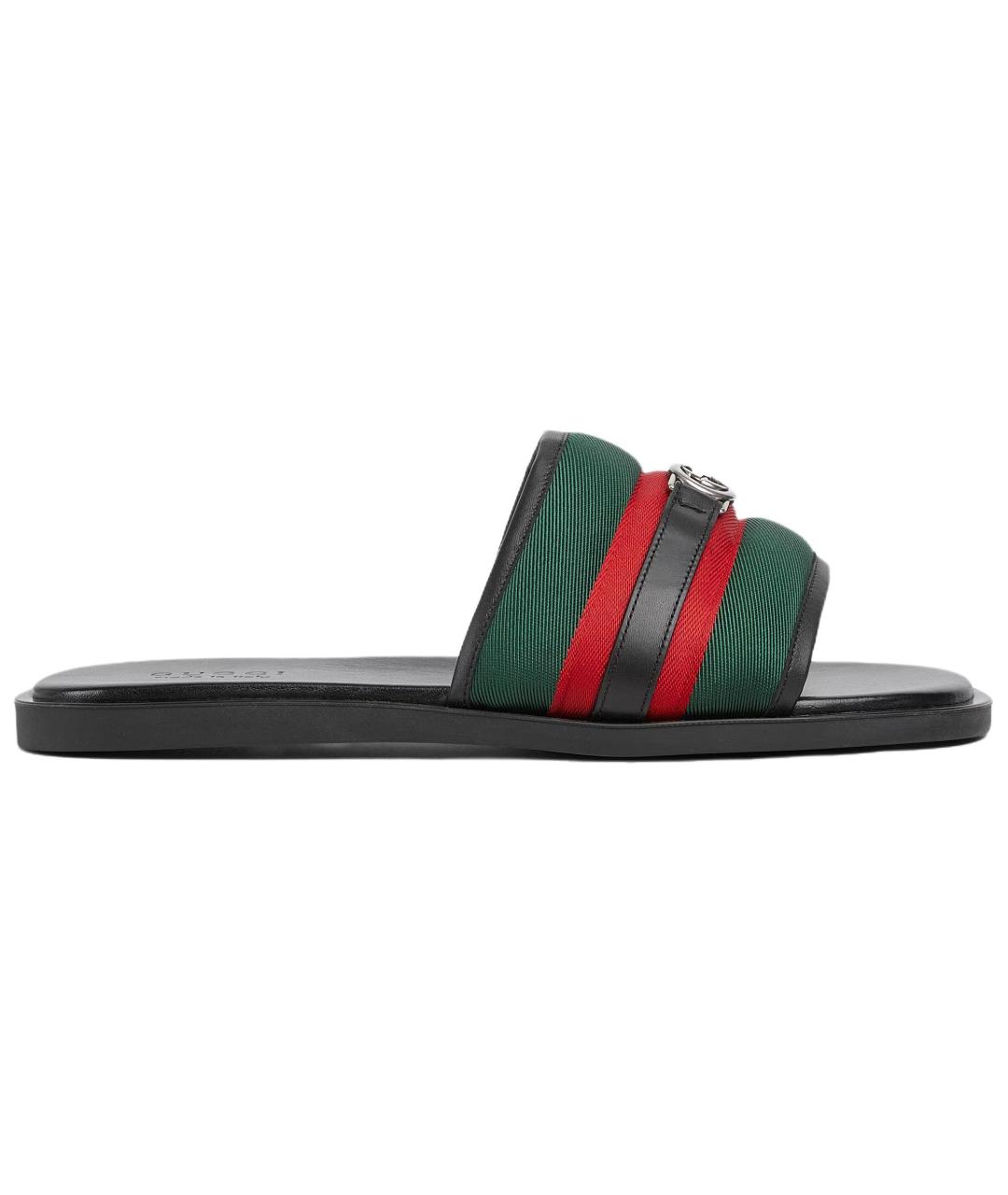 GUCCI Зеленые шлепанцы, фото 1