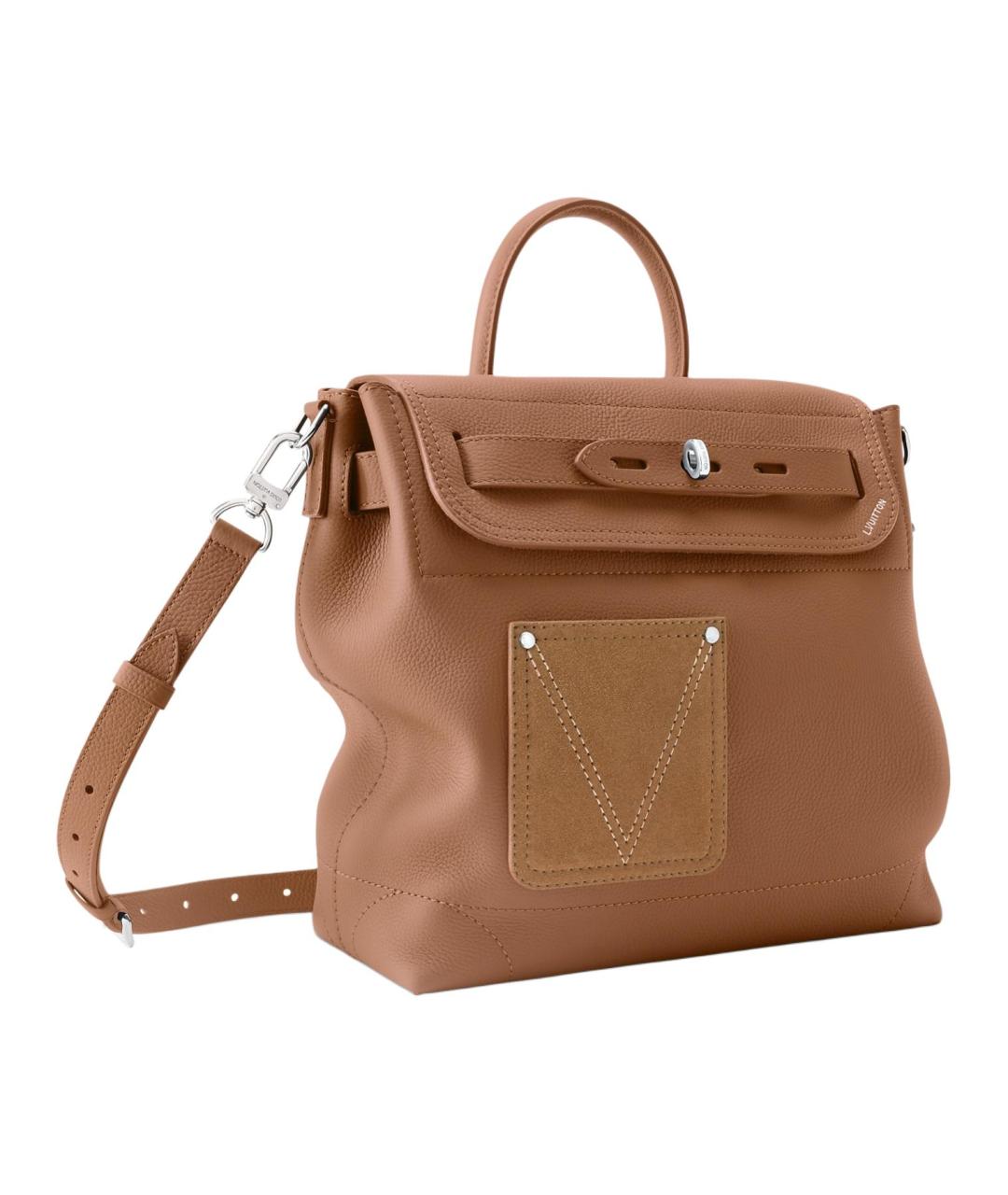 LOUIS VUITTON Коричневая кожаная сумка на плечо, фото 2