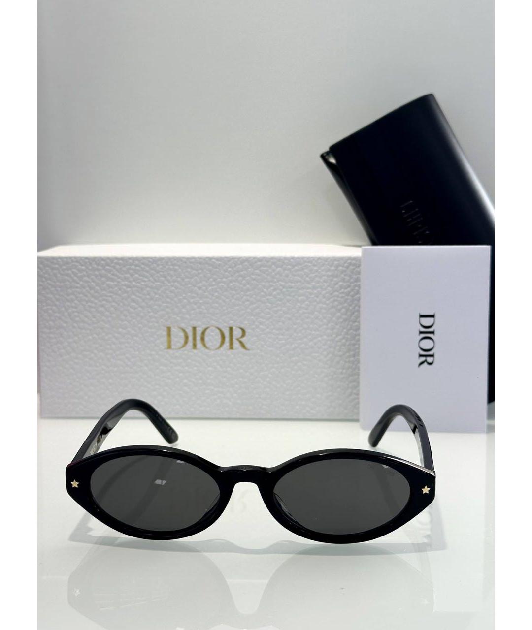 CHRISTIAN DIOR Черные пластиковые солнцезащитные очки, фото 4