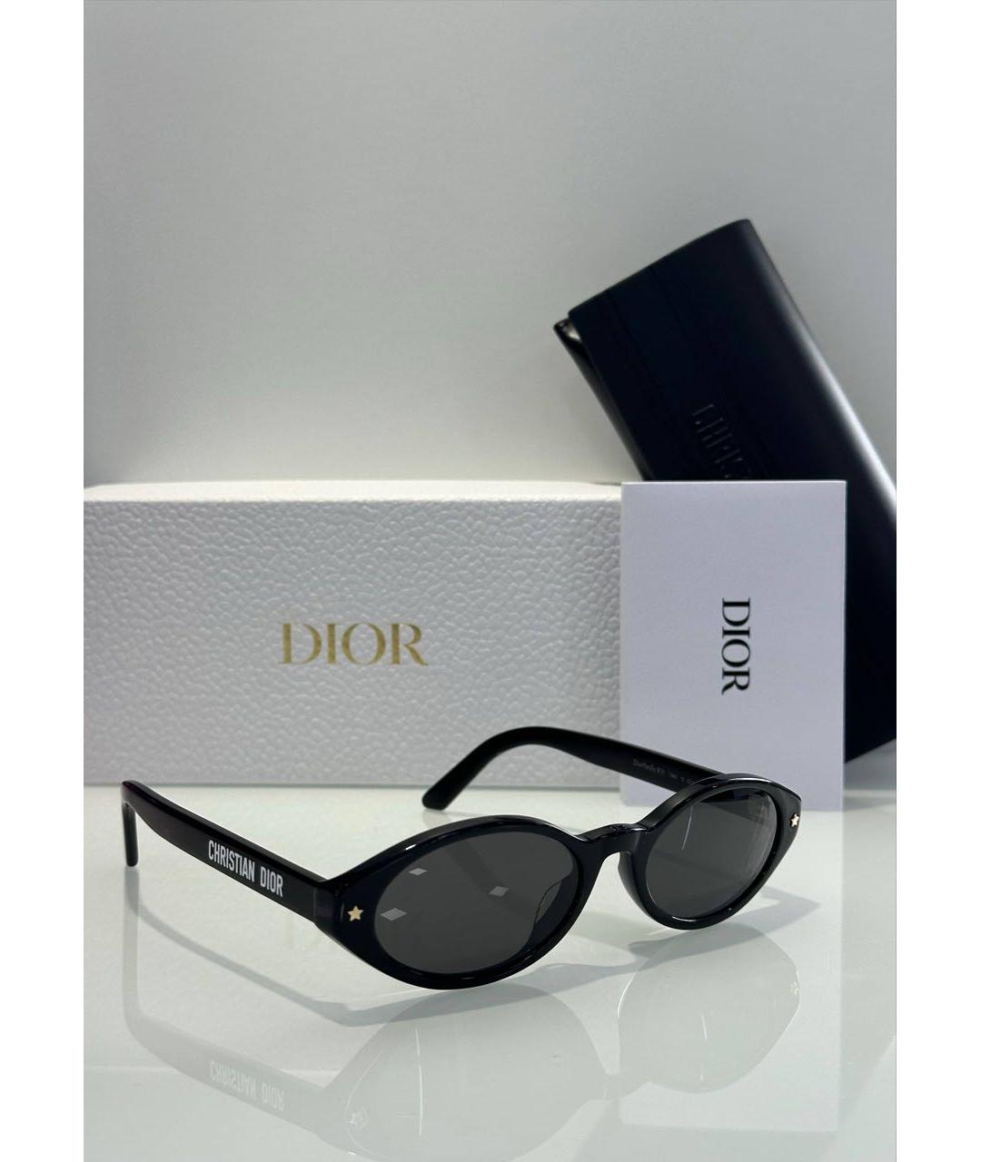 CHRISTIAN DIOR Черные пластиковые солнцезащитные очки, фото 3