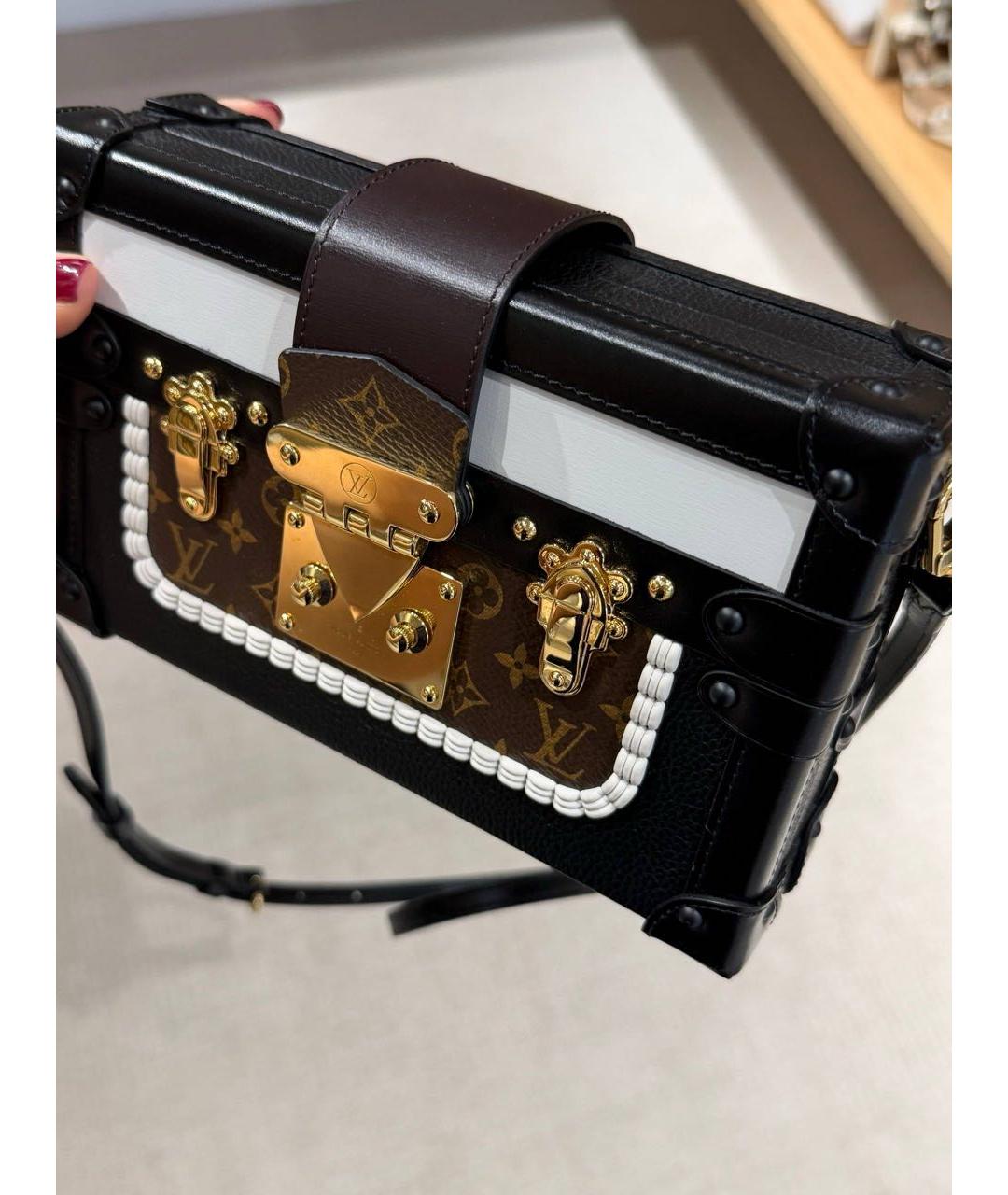 LOUIS VUITTON Черная кожаная сумка через плечо, фото 3