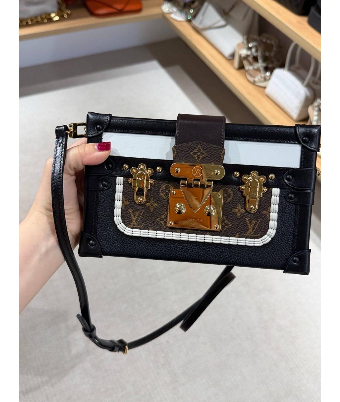 LOUIS VUITTON Черная кожаная сумка через плечо, фото 2