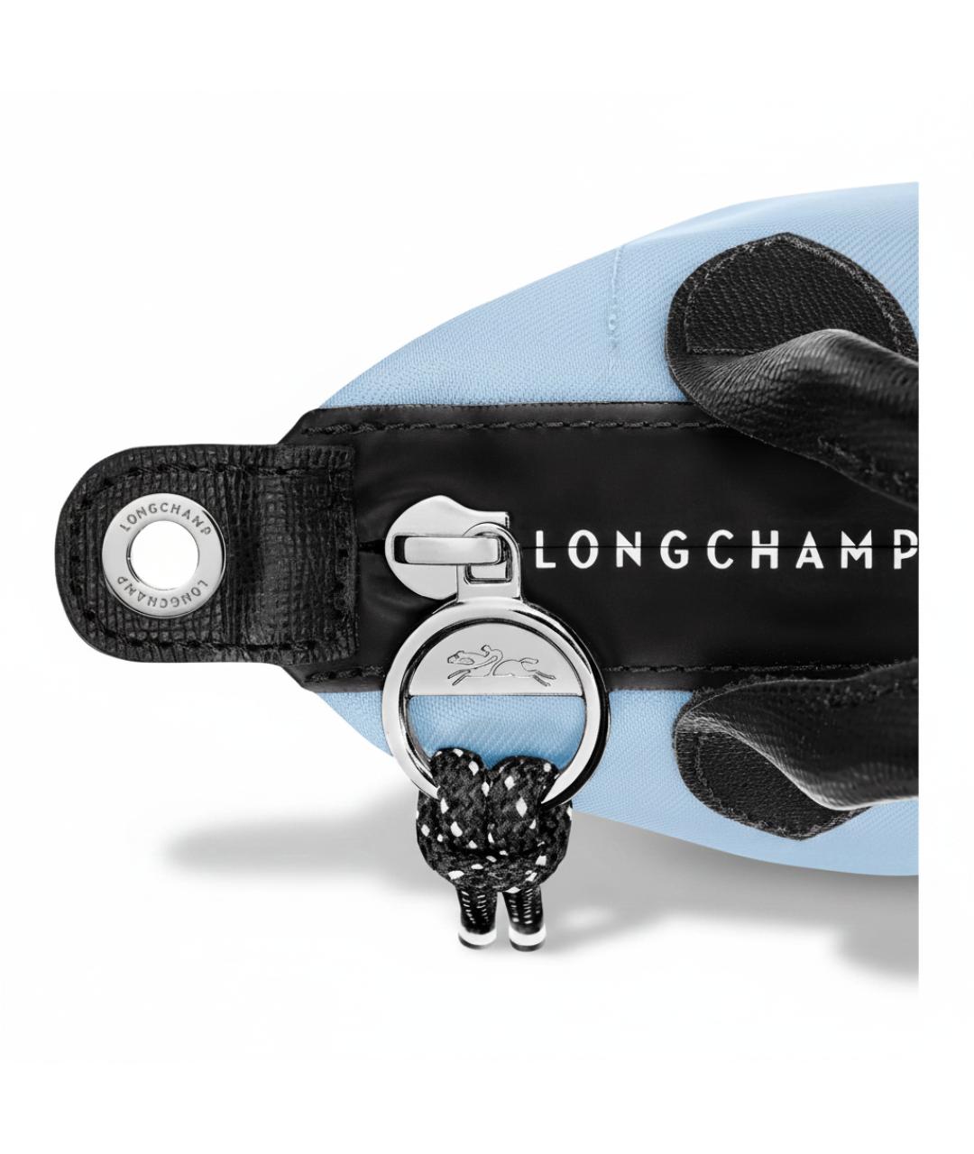 LONGCHAMP Голубая тканевая сумка с короткими ручками, фото 5