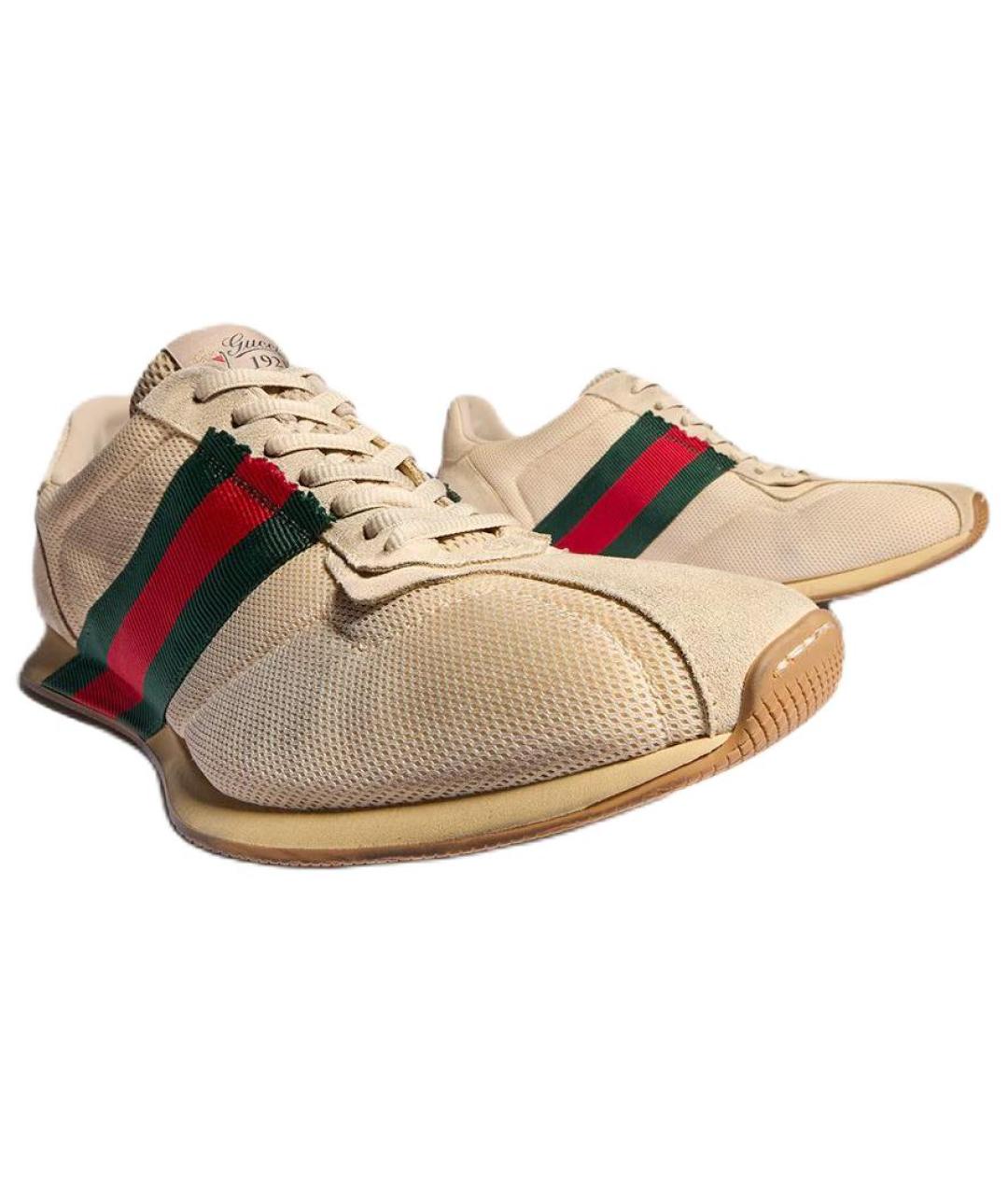 GUCCI Бежевые низкие кроссовки / кеды, фото 4