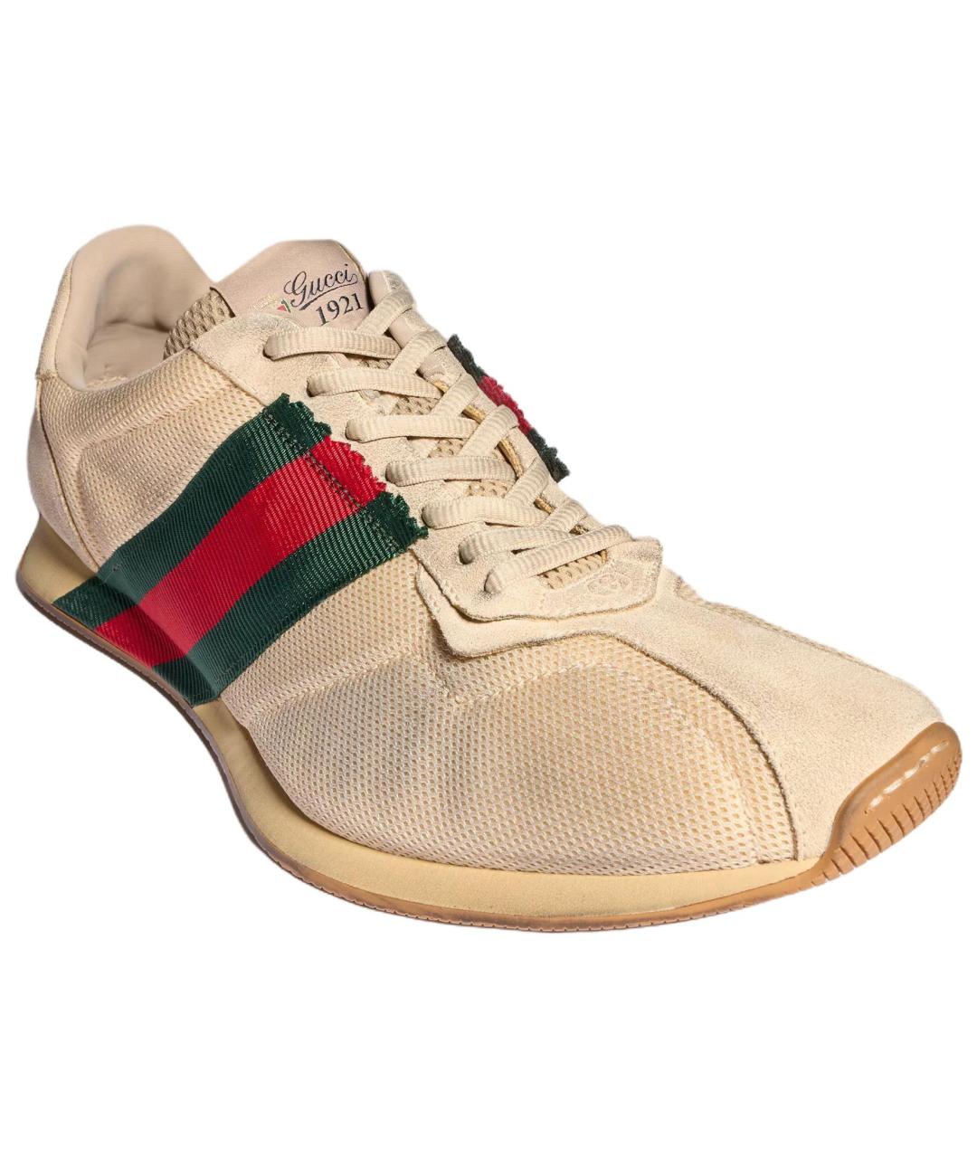 GUCCI Бежевые низкие кроссовки / кеды, фото 3