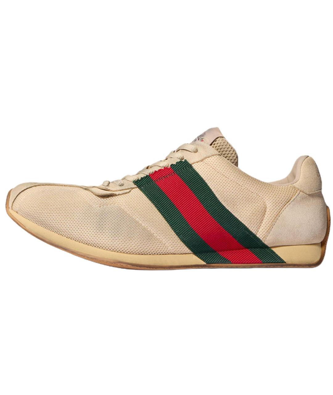 GUCCI Бежевые низкие кроссовки / кеды, фото 2