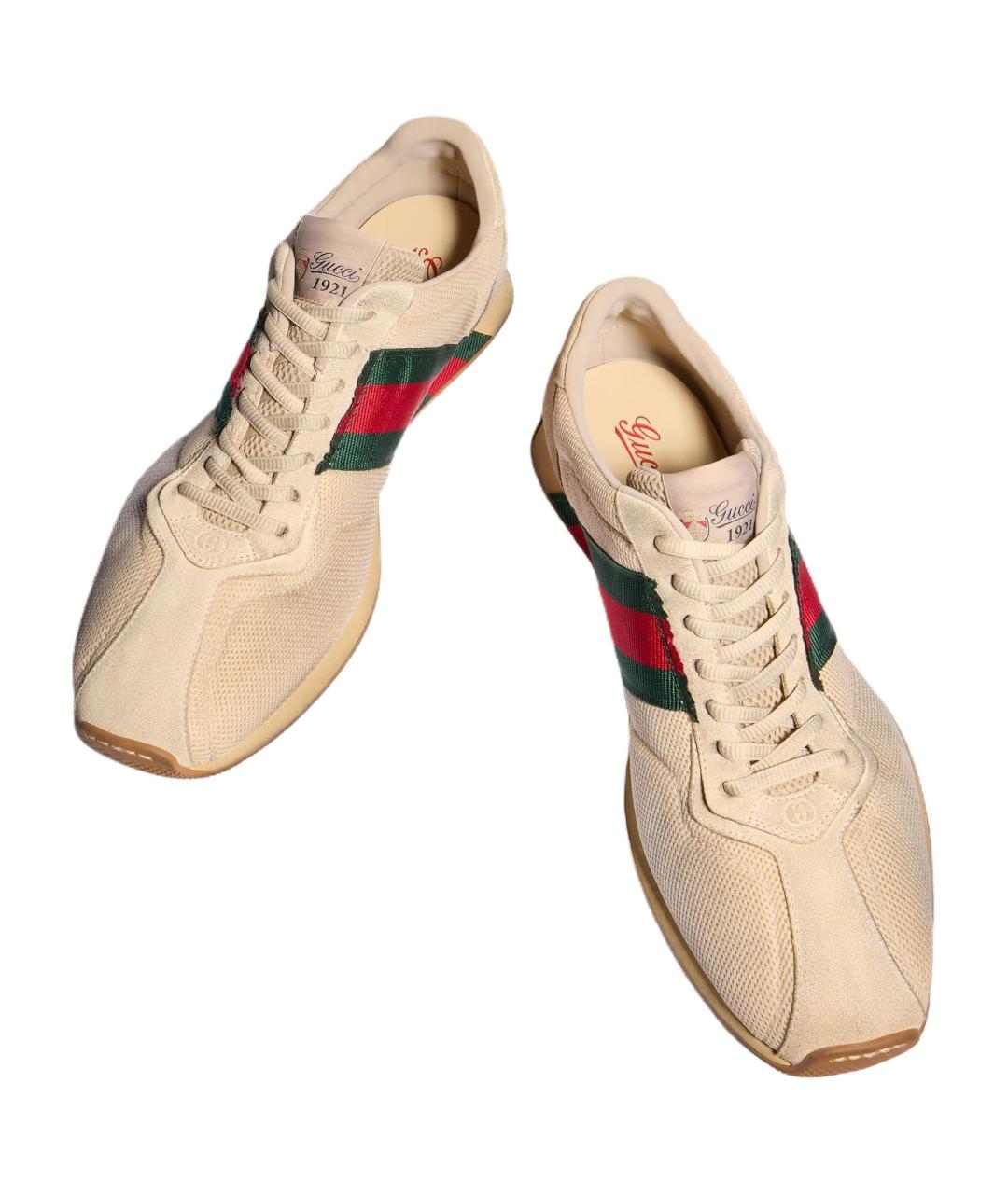 GUCCI Бежевые низкие кроссовки / кеды, фото 5