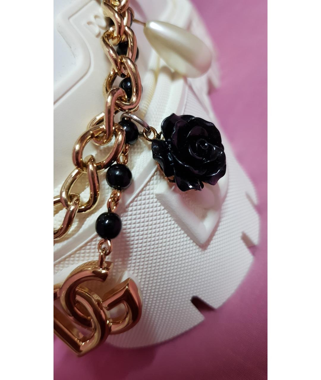 DOLCE&GABBANA Белые кожаные ботинки, фото 5