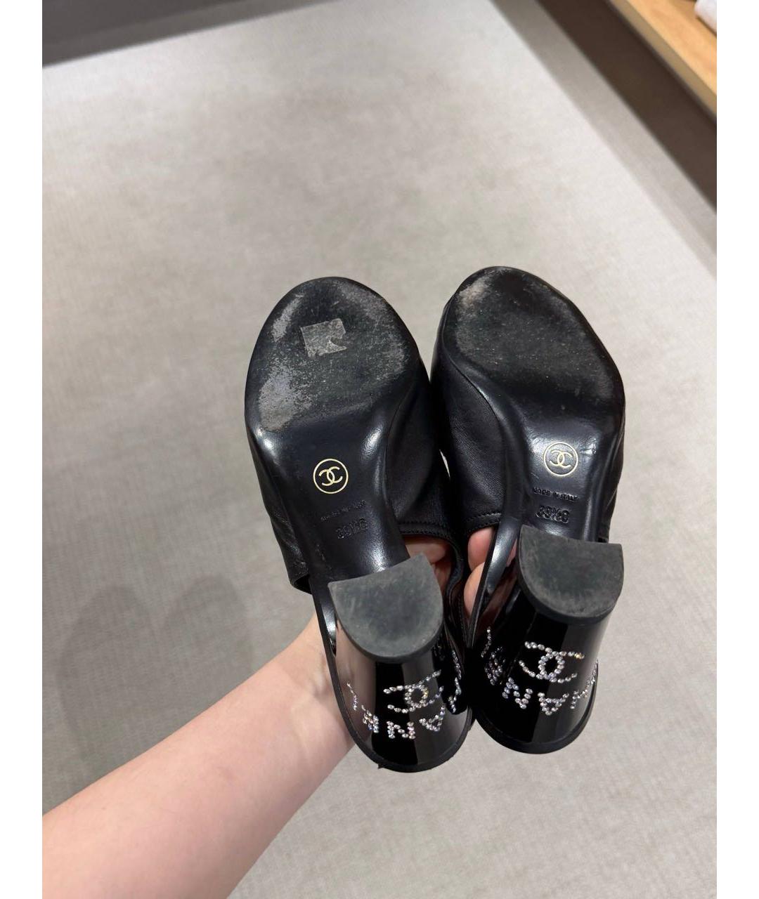CHANEL Черные кожаные туфли, фото 4