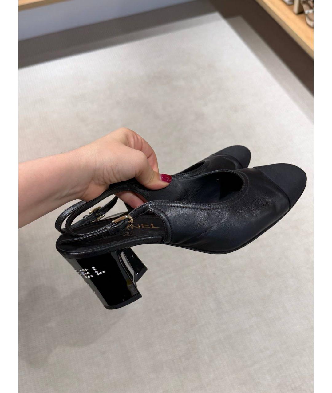 CHANEL Черные кожаные туфли, фото 2