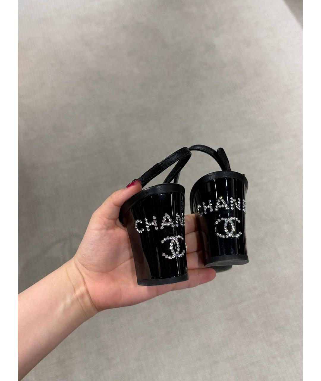 CHANEL Черные кожаные туфли, фото 6