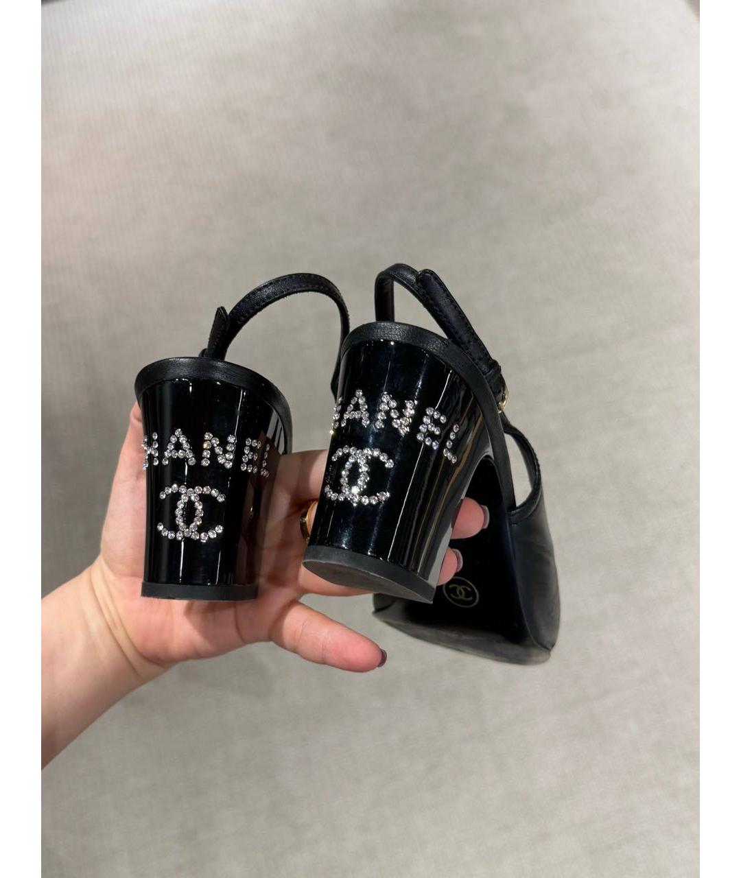 CHANEL Черные кожаные туфли, фото 7
