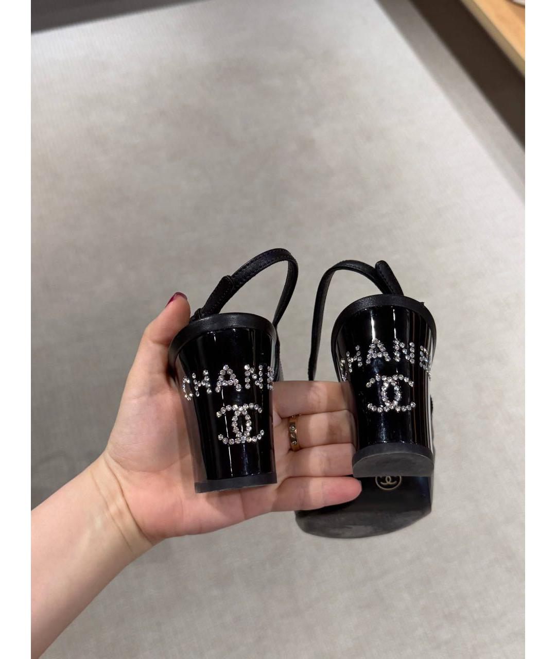 CHANEL Черные кожаные туфли, фото 5