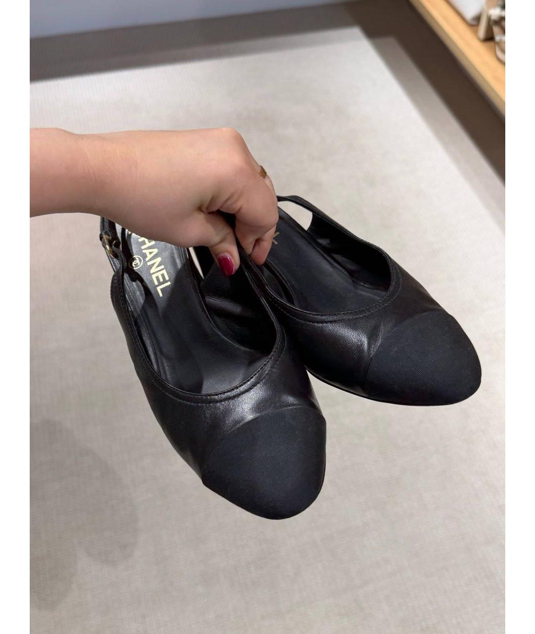 CHANEL Черные кожаные туфли, фото 3