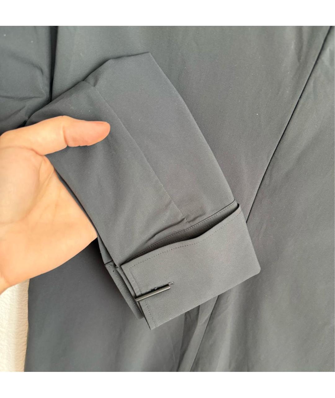 JIL SANDER Антрацитовая полиамидовая блузы, фото 4