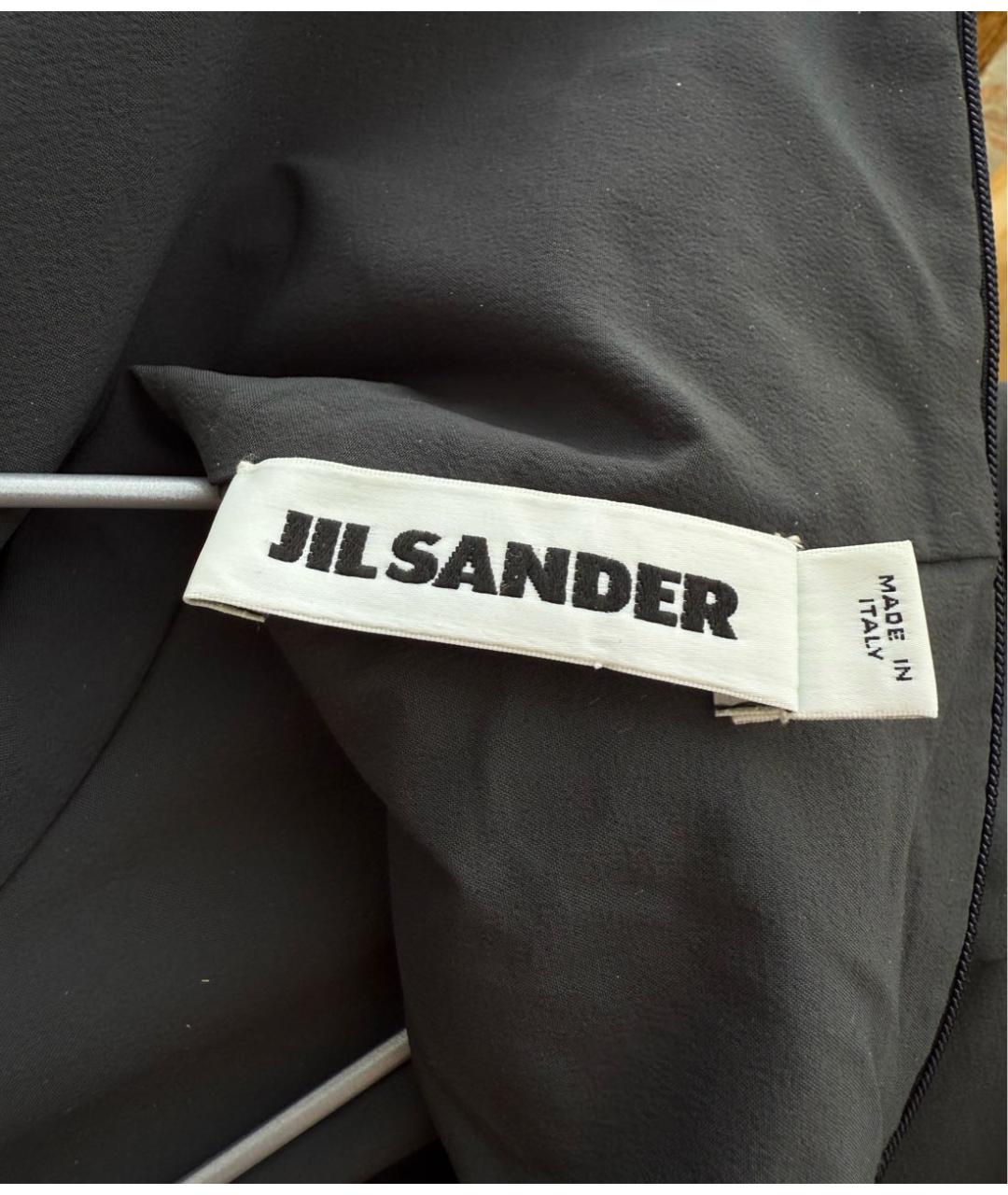 JIL SANDER Антрацитовая полиамидовая блузы, фото 5