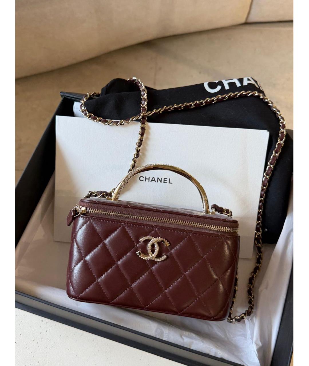 CHANEL Коричневая кожаная сумка через плечо, фото 9