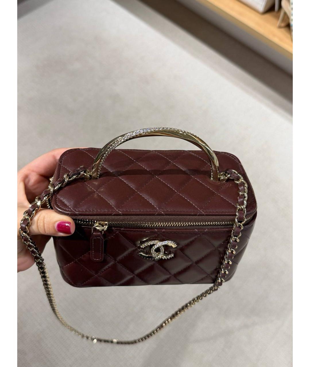 CHANEL Коричневая кожаная сумка через плечо, фото 3