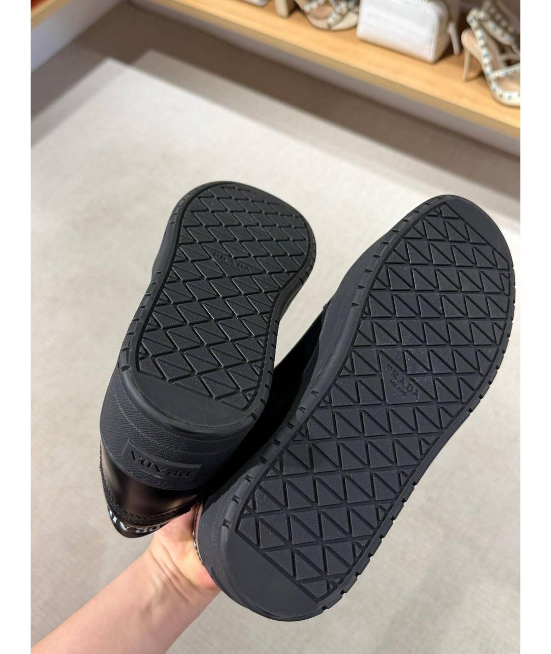 PRADA Черные кожаные кеды, фото 5
