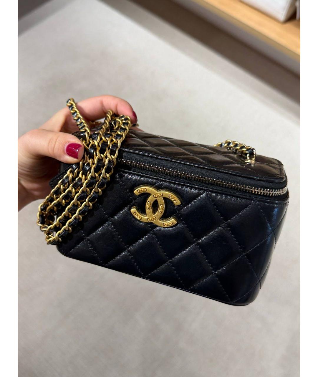 CHANEL Черная кожаная сумка через плечо, фото 3