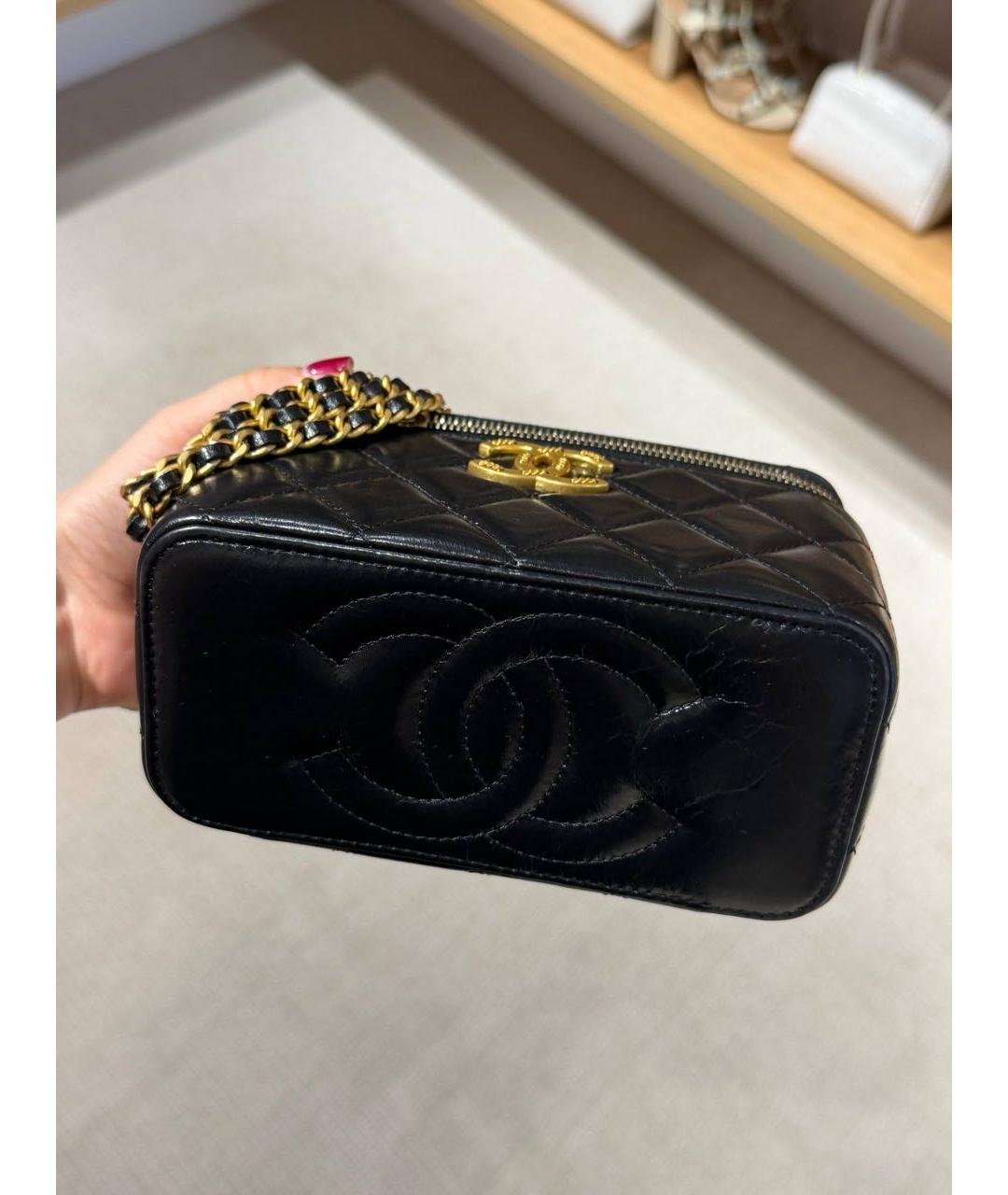 CHANEL Черная кожаная сумка через плечо, фото 4