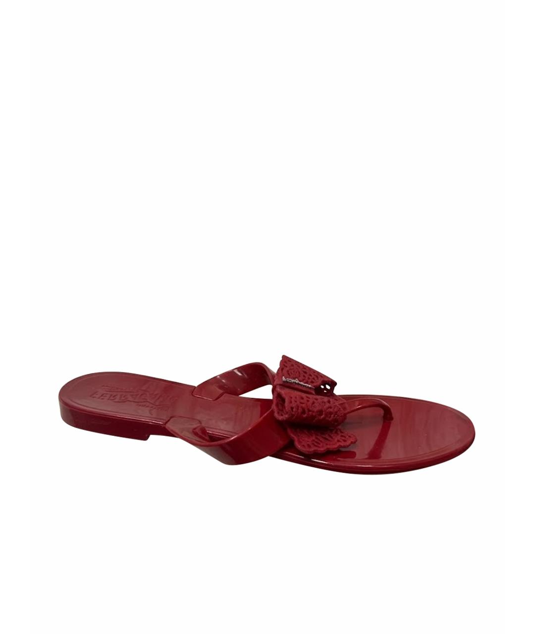 FERRAGAMO Красные шлепанцы, фото 1