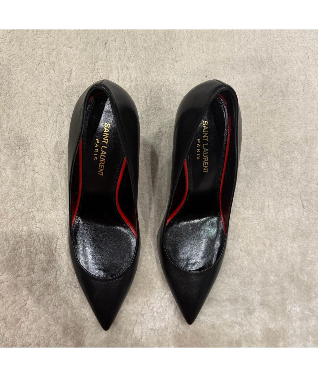 SAINT LAURENT Черные кожаные туфли, фото 3