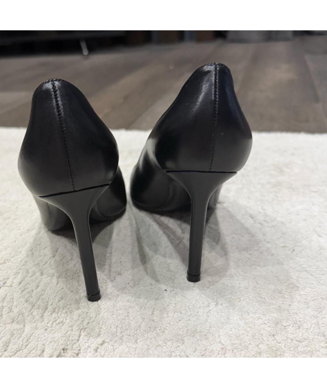SAINT LAURENT Черные кожаные туфли, фото 4