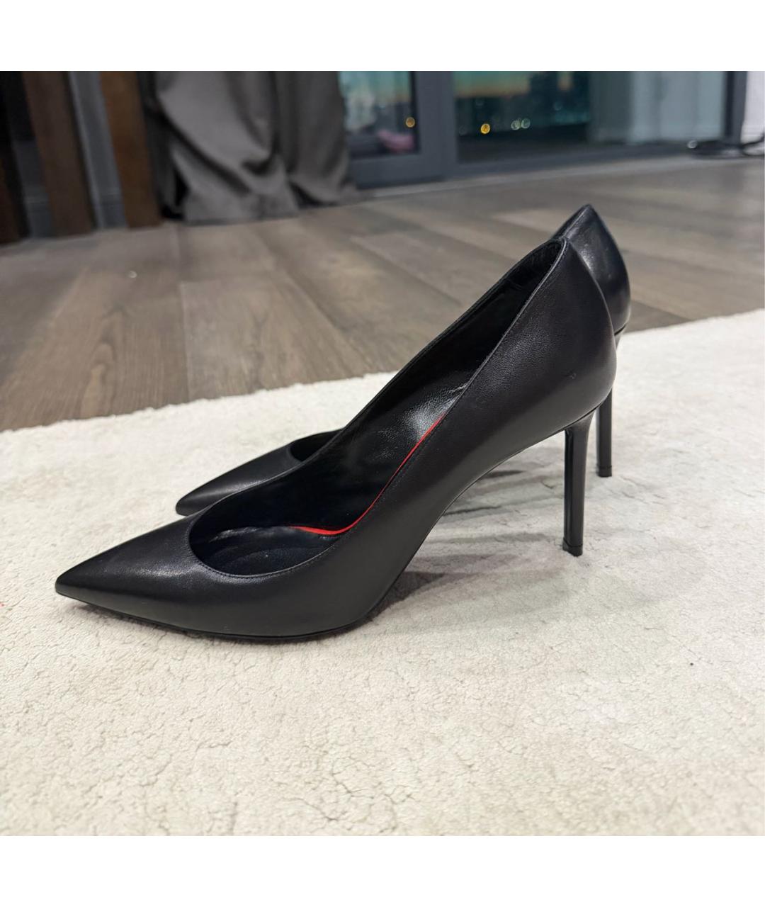 SAINT LAURENT Черные кожаные туфли, фото 6