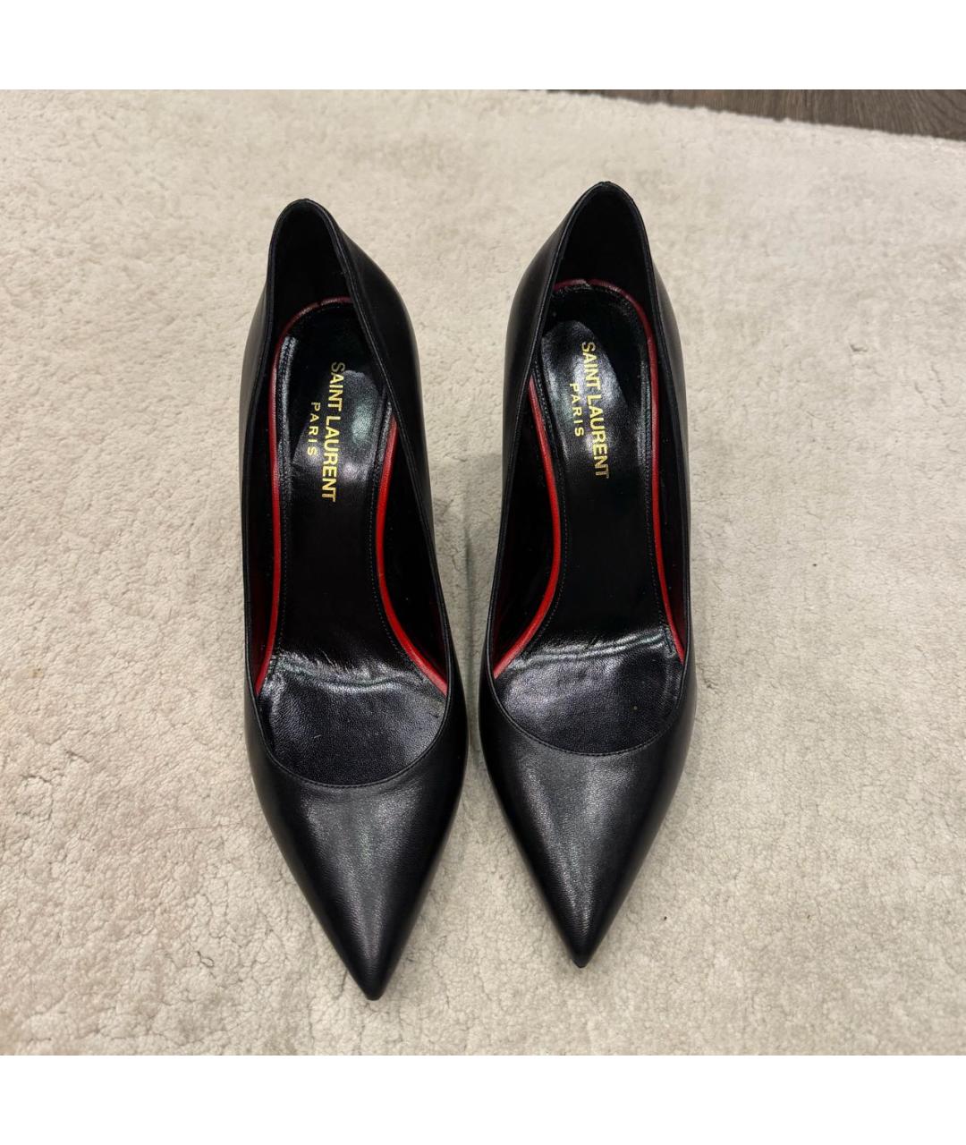 SAINT LAURENT Черные кожаные туфли, фото 2