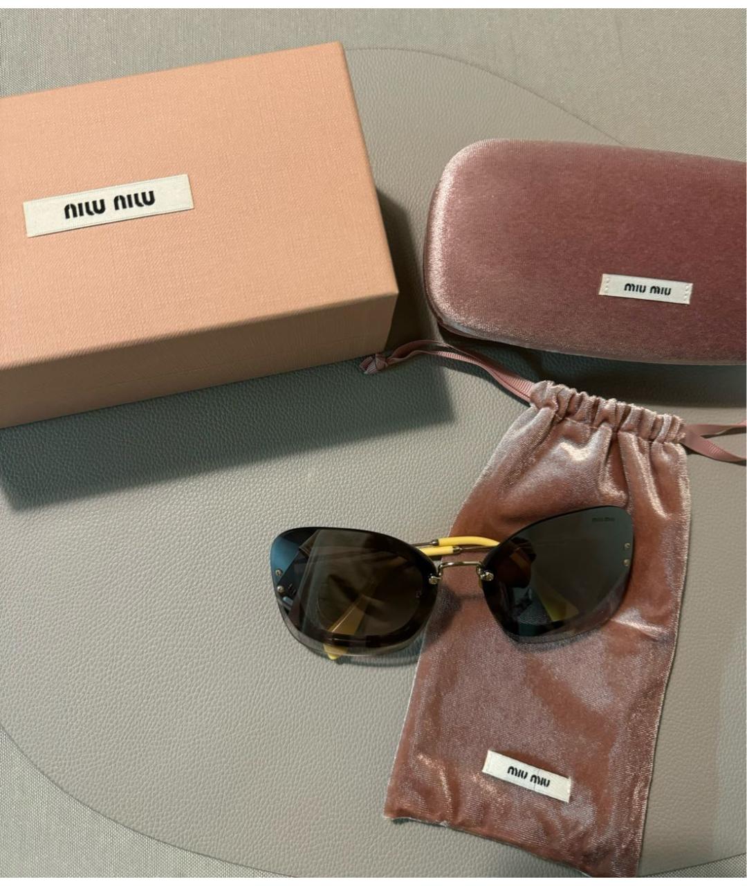 MIU MIU Металлические солнцезащитные очки, фото 2