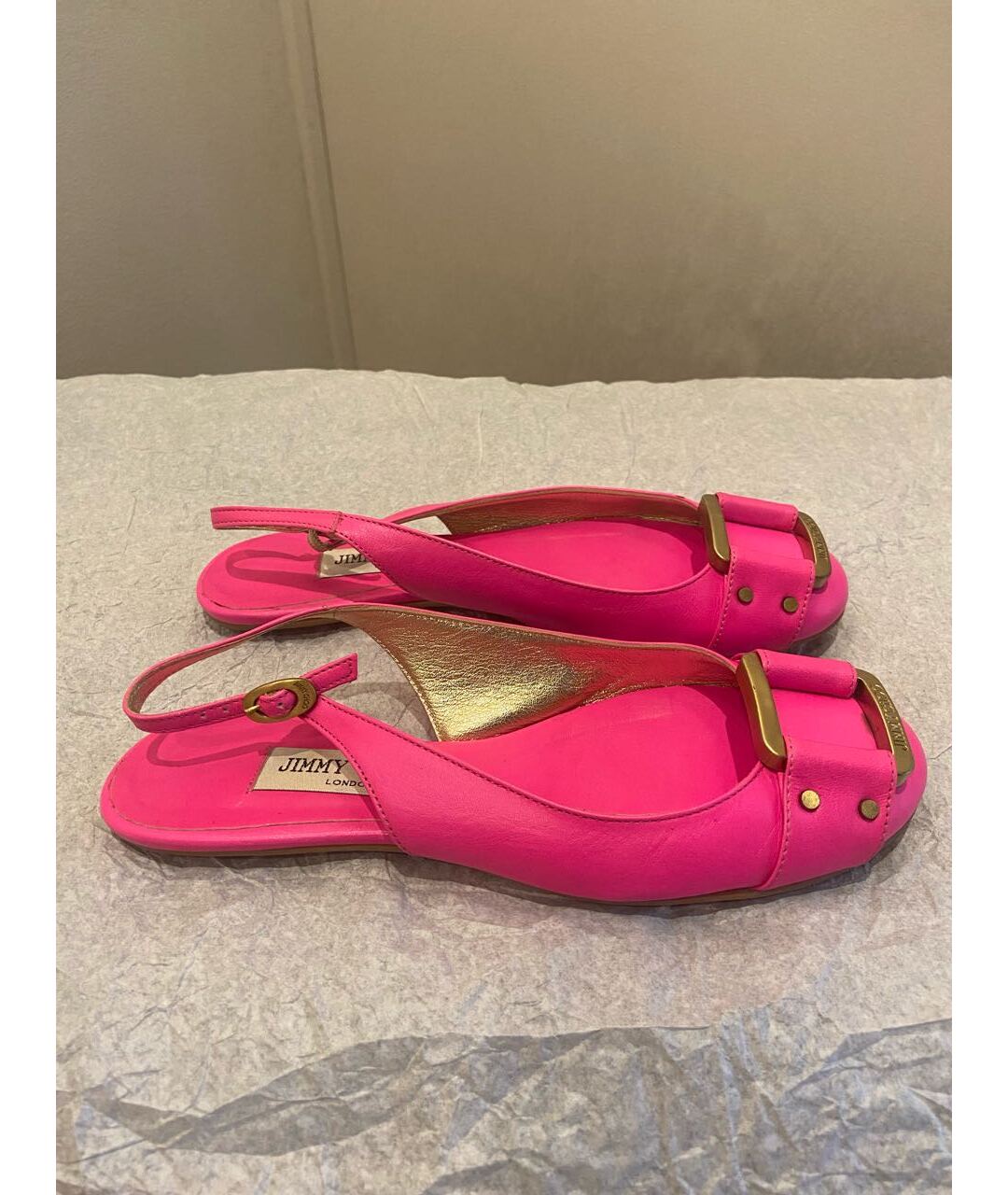 JIMMY CHOO Фуксия кожаные балетки, фото 9