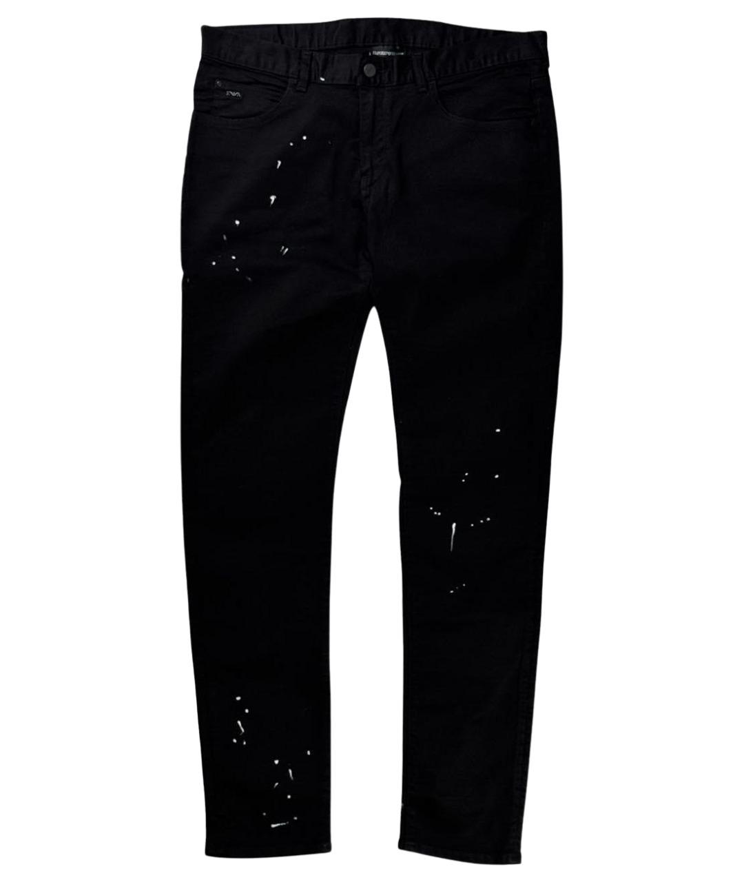 EMPORIO ARMANI Черные хлопко-эластановые джинсы скинни, фото 1