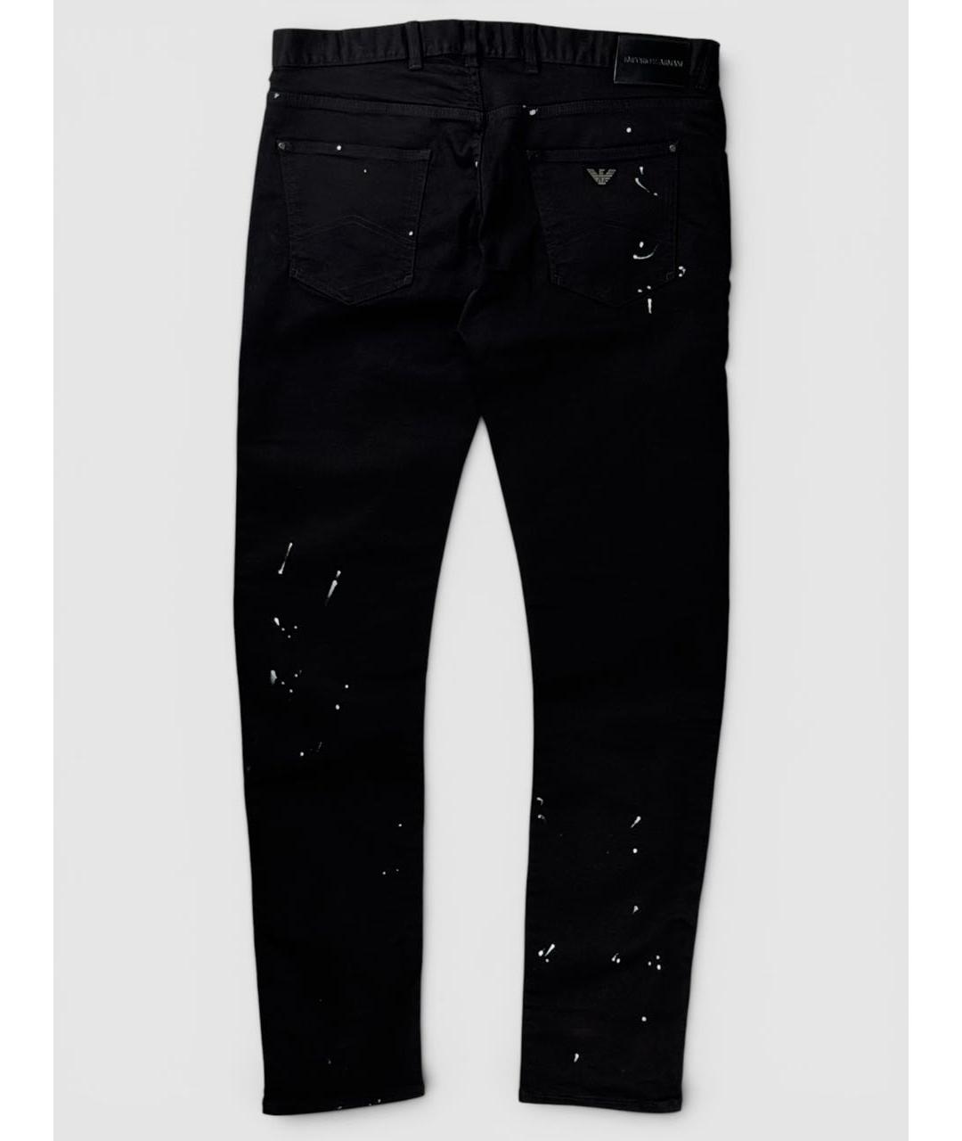 EMPORIO ARMANI Черные хлопко-эластановые джинсы скинни, фото 2