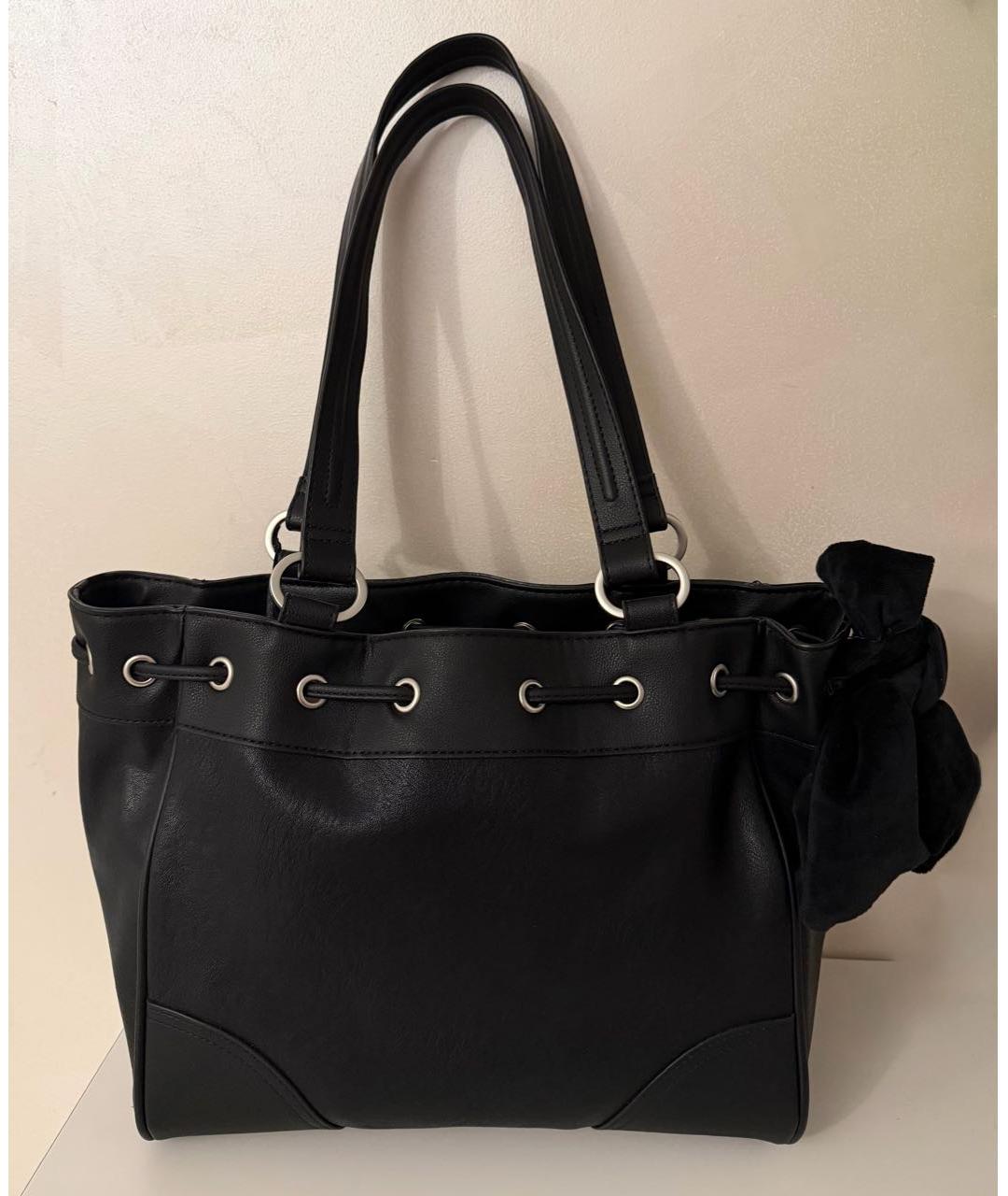 JUICY COUTURE Черная сумка тоут из искусственной кожи, фото 2