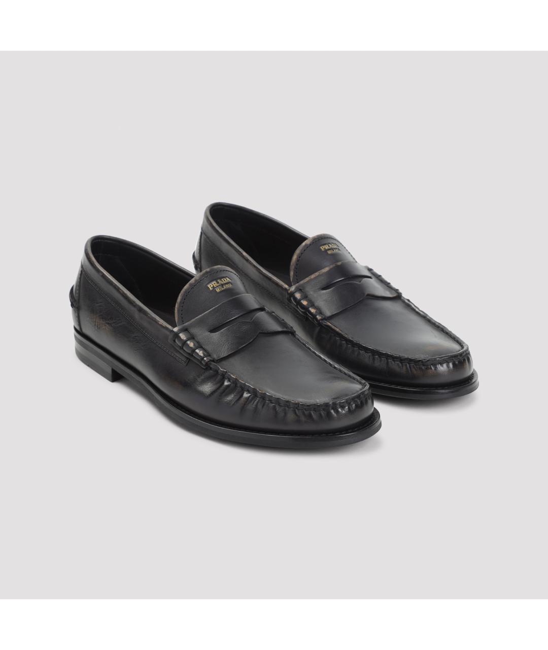 PRADA Черные кожаные лоферы, фото 3