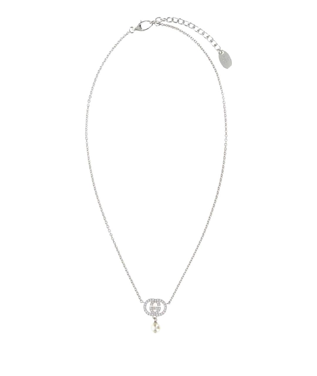 GUCCI Серебряная металлическая цепочка, фото 1