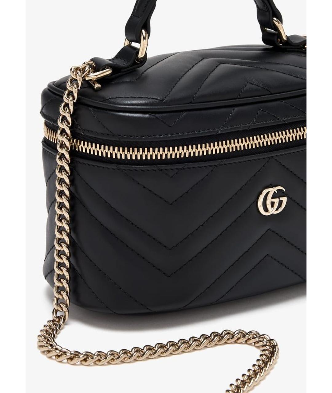 GUCCI Черная кожаная сумка с короткими ручками, фото 2