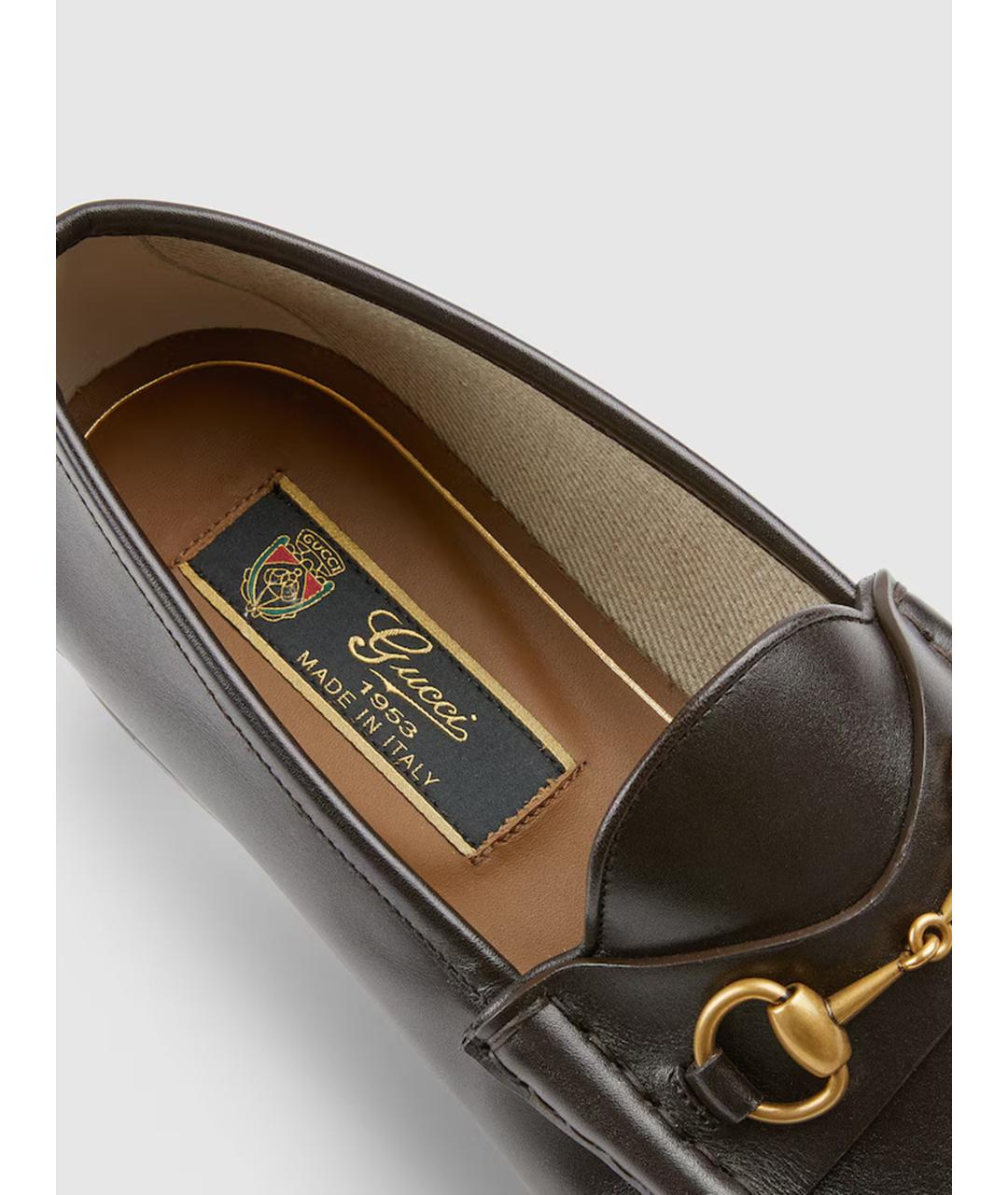GUCCI Коричневые кожаные лоферы, фото 3
