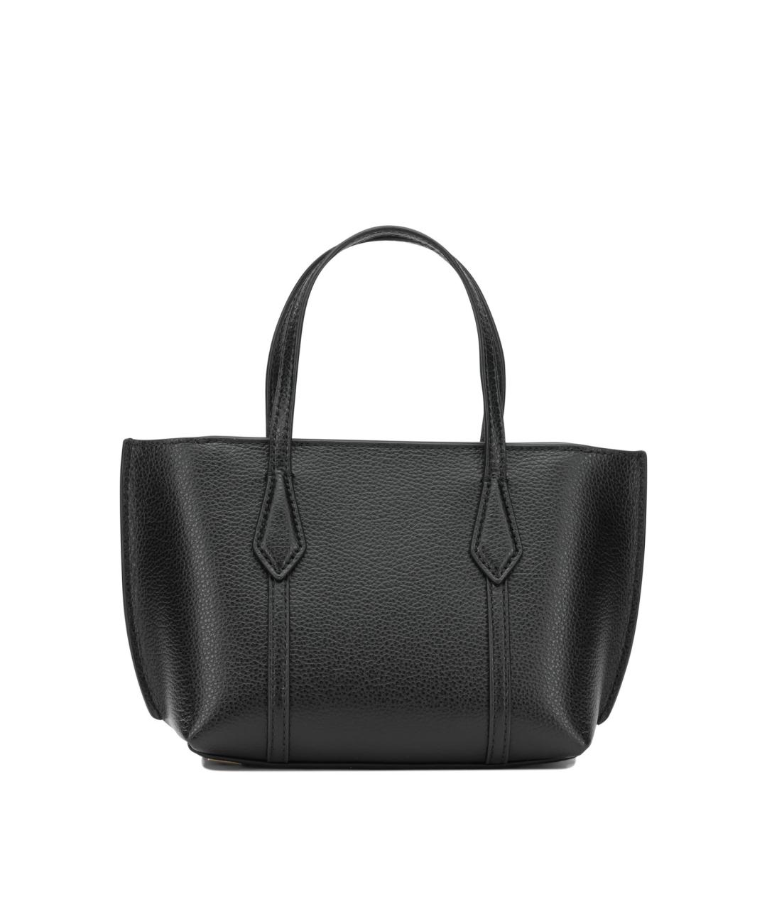 TORY BURCH Черная кожаная сумка с короткими ручками, фото 3