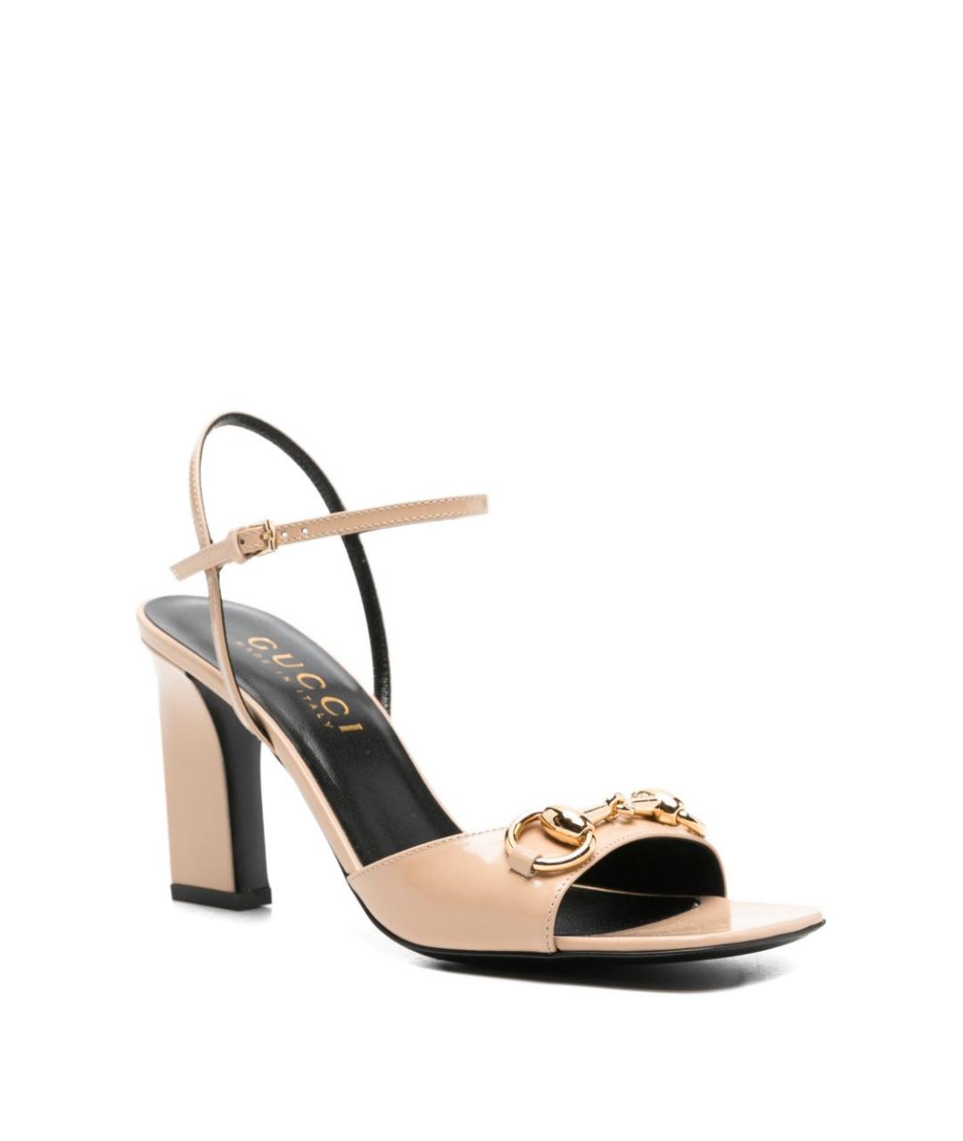 GUCCI Розовые кожаные босоножки, фото 2