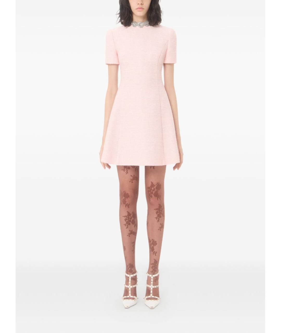 VALENTINO Розовое хлопковое повседневное платье, фото 4