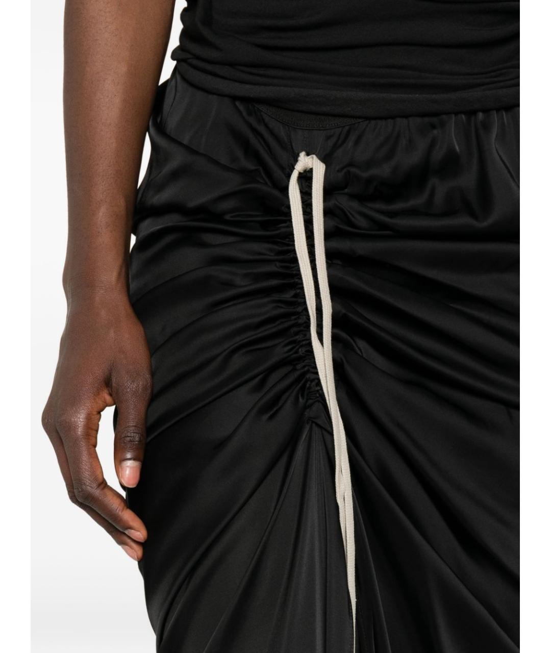 RICK OWENS Черная вискозная юбка макси, фото 2